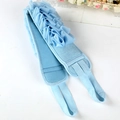 Exfoliating back scrubber in light blue with textured mesh for deep bathing cleansing - Long Strip Style / Blue