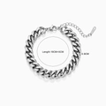Bracciale a catena barbazzale in acciaio inox argento da 0,9 cm con moschettone - Bracciale a Maglia Cubana / Color Acciaio