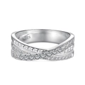 Elegante anello multistrato in argento sterling S925 con scintillanti zirconi cubici - US 7 / Bianco