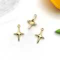 Goldene Nordstern-Anhänger für DIY-Schmuckherstellung mit dünnen Kreuzstern-Charms - 12x19mm / KC Gold