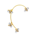 Elegant gold butterfly ear cuff clip with sparkling crystals and a minimalist nature design - Gold G Style Right