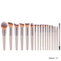 Champagne gold 19pcs professional makeup brush set with gradient bristles weighing 172g - 18Pcs Champagne Makeup Brushes