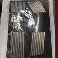 Silver stainless steel straw set with cleaning brushes on black card backing - 6*215 [8 Straight + 8 Curved + 2 Brushes] Inner Pad