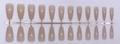 Macro view of 24 pieces nude ballerina press-on nails on a plastic display stand - Nude (ZBLL-19)