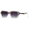 Retro square double bridge pilot sunglasses with gradient grey frames and purple lenses - C5 Gray Frame Double Gray Lens