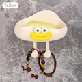 Portasapone a nuvola color crema da parete con bocca gialla e doppi ganci portaoggetti - Stile Accessorio Giallo Cartone Animato / Bianco Crema + Bocca Gialla Divertente