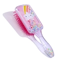 Pink cartoon air cushion hairbrush with glitter stars and rainbow print for girls - Pink Rainbow Star - Foam Beads