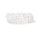 Detailansicht von drei transparenten Kristall-Perlenarmbändern auf weißem Hintergrund - 6mm Weißer Kristall Rund