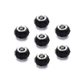 Faceted black acrylic wheel beads with silver metal large hole cores for DIY jewelry - Black