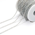 Chaîne de perles en cristal gris facetté avec maillons en acier pour bijoux DIY - Gris Foncé/3mm/10