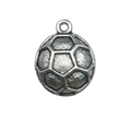 Vintage silver alloy soccer ball pendant with hanging loop for DIY jewelry making - Vintage Soccer