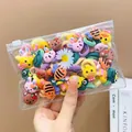 Set of colorful cartoon hair ties in a PVC zip bag featuring cute bunny and duck designs - Crown Frog (20 Pcs)