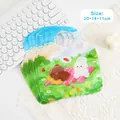 Wiederverwendbare Ziplock-Geschenktüte mit Cartoon-Picknick-Motiv in Blau-Grün, 20x18x11cm - Frühlingspicknick