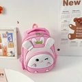 Pink toddler backpack featuring a 3D hard shell rabbit design and plush ears - Cartoon Rabbit / Pink