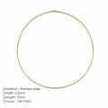 2.5mm gold stainless steel snake bone chain necklace in 14k gold finish 70cm length - 2.5mm 14k Gold 70cm