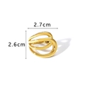 Französischer 18K vergoldeter Titanstahlring mit mehrlagigem gewelltem Kurvendesign - 3D Verflochtener Stil (NB-R24059)