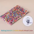 Mix colored 3mm baked enamel glass seed beads with 1mm hole for DIY jewelry making - Mixed Colors 3mm