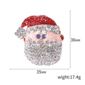 Broche Père Noël étincelante avec strass rouges et finition en émail coloré - Tête de Père Noël (1877)