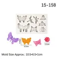 Silicone butterfly and ladybug mold for cake decorating and fondant crafts - Style 2-Multi-Hole Insect Butterfly / Gray