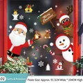 Calcomanías navideñas de Papá Noel y renos para ventanas, medida 91,5 cm por 104 cm - 01 Navidad Reno Papá Noel (91.5x104cm)