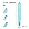 Dual-ended cat eye nail magnet in light blue for heart and stripe designs 13cm - Detachable Heart Snake Magnet - Green