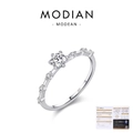 Luxurious S925 sterling silver moissanite ring with six-prong setting and GRA certificate - US Size 5 / Solitaire with Side Stones