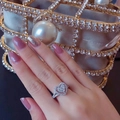 Anello d'argento a forma di cuore con pietre trasparenti brillanti per un look elegante - US 7 / Anello a cuore (Fisso)