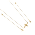 Conjunto de joyas con collar de latido y pendientes de rayo en acabado de metal dorado - Juego de Collar + Pendientes / Oro (KS142080-KLX)