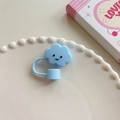 Blue cloud-shaped silicone dust plug for Stanley straw with a cute aesthetic finish - Cloud Sky Blue / 10mm