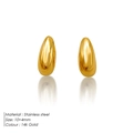Orecchini a lobo a goccia minimalisti in acciaio inossidabile dorato 14k, 10x4mm - Stile Piccola Goccia Colore Oro (HZER001)