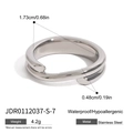 Minimalist double layer silver stainless steel ring with waterproof features - US 6 / Silver Style (JDR0112037-S)