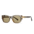 Classic transparent grey aviator sunglasses with brown lenses and golden metal details - Olive Green Frame Green Lens
