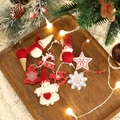 Addobbi natalizi in feltro di lana bianco e rosso con elementi in legno per l'albero - Tipo B Set di ornamenti in legno rossi