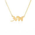 Gold stainless steel O-chain necklace featuring a heart, letter A, and butterfly pendant - Letter A