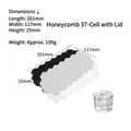 37-grid black silicone skull ice cube tray with lid, 201x117x25mm honeycomb design - 37-Grid Honeycomb (With Lid) / Black