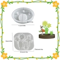 Set di stampi in silicone con fiori e coccinelle per portacandele in resina fai-da-te - Stile G Inserto Floreale + Base Rotonda