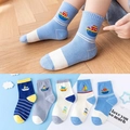 Mid-calf cotton socks for children with nautical ship patterns and classic stripes - Cruise Ship Children's Socks / 8 Months - 2 Years (foot Length 9-12cm)