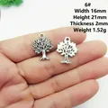 Macro detail of antique silver tree of life charm with 21mm height dimensions - 6# Tree of Life