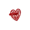 Rond de serviette rouge en forme de cœur avec design ajouré LOVE en métal - Style 14-LOVE Cœur Creux Rouge