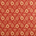 Thick Christmas kraft wrapping paper with gold ornaments and snowflakes on red background - Balloon