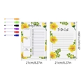 Detail view of two acrylic planner boards with hibiscus floral print and 6 color markers - TYU057 Dual Board Set (With 6 Pens)