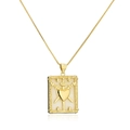 Collana placcata oro 18 carati con ciondolo a cuore in conchiglia e motivo tre spade - Tre di Spade Tarocchi / Oro