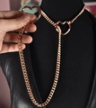 Gothic Cuban chain necklace with heart pendant toggle clasp in rose gold finish - Rose Gold Heart-6MM