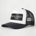 Gorra trucker MILANO ajustable con malla transpirable en diseño blanco y negro - Talla única / Negro & Blanco