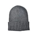 Bonnet en maille côtelée gris foncé avec large revers, bonnet en laine chaud - gris foncé