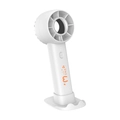 Portable white mini USB fan with desktop stand and orange INI-FAN logo detail - T16 White