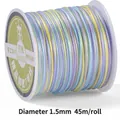 Gradient braided nylon cord in Sea Light colors for DIY bracelets, 1.5mm diameter 45m roll - Sea Light Color