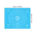 Blue silicone baking mat 50x40cm with measurement scales for easy dough rolling - Silicone / 50*40cm Blue Base White Print