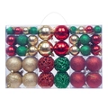 Weihnachtskugeln Set mit roten, grünen und goldenen Kugeln in einer Klarsichtbox - 100 Stk (Gold/Rot/Grün)