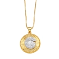 Gold-plated letter G pendant necklace with white zircons on a classic box chain - Letter G